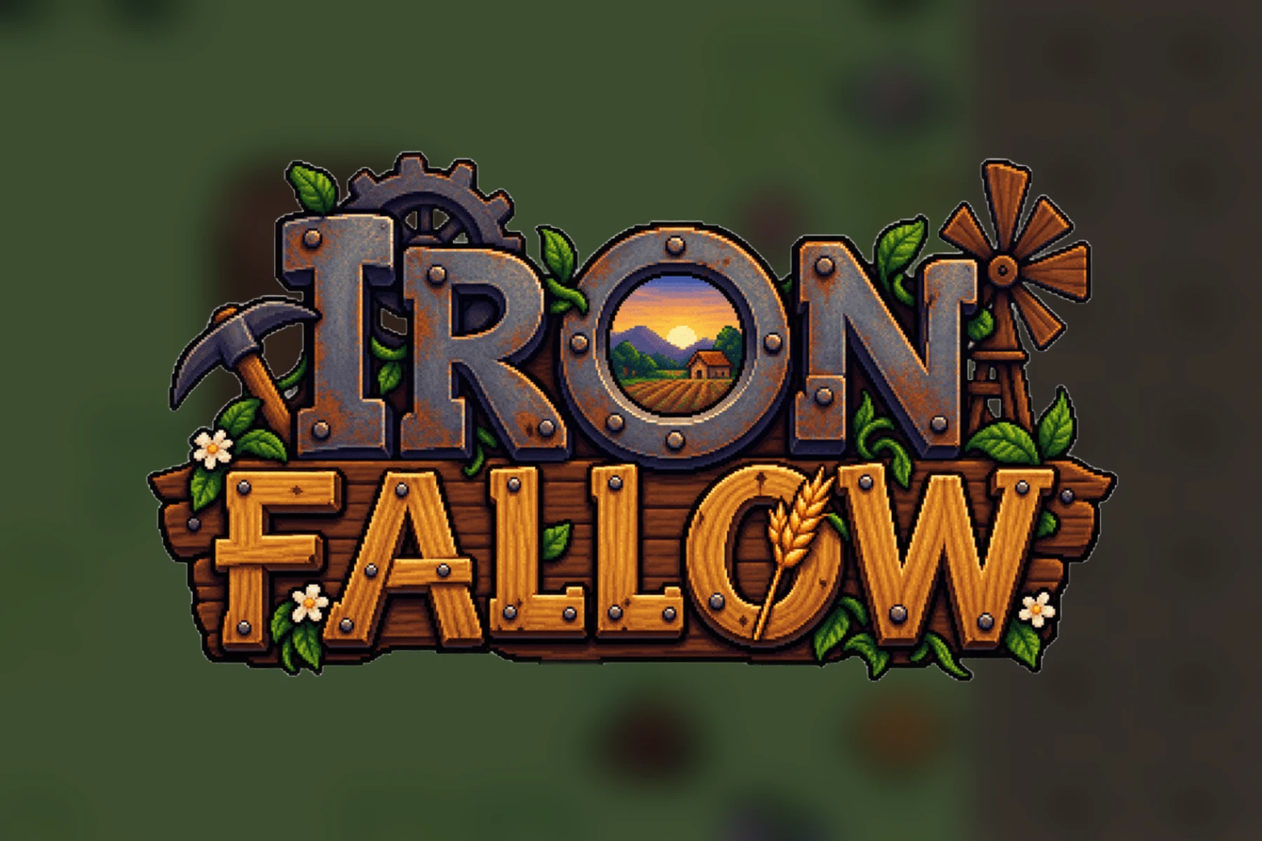 Iron Fallow logo over the game world